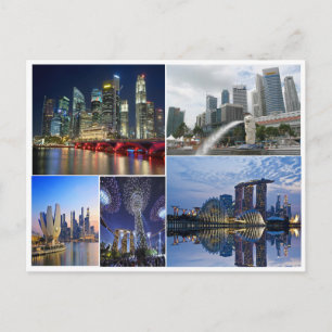 Singapore travel garden by the bay collage postcard