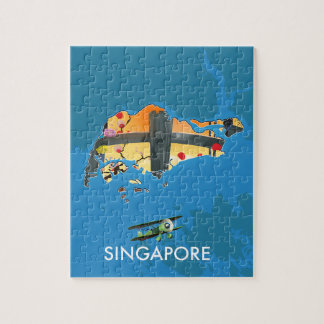 Singapore travel map jigsaw puzzle