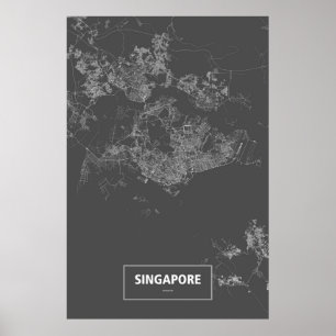 Singapore (white on black) poster