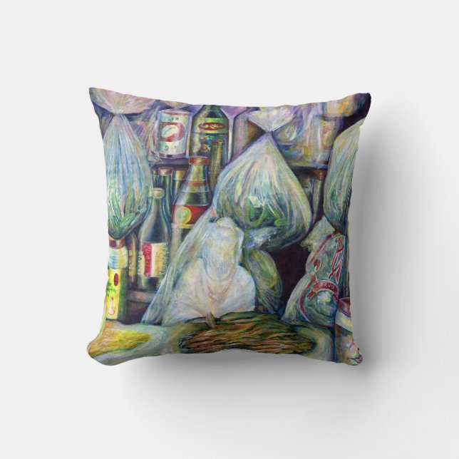 Singapore's Sundried Flavours Throw Pillow (Front)