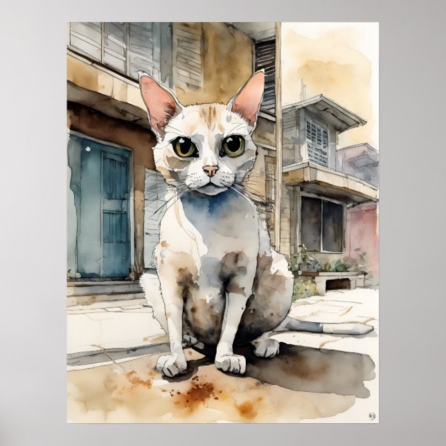 Singapura Cat - Cat Art Print (Front)