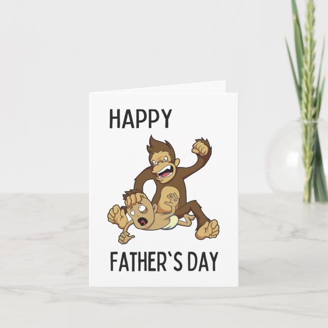 Singe animal de compagnie. Carte fête des pères pa (Devant)