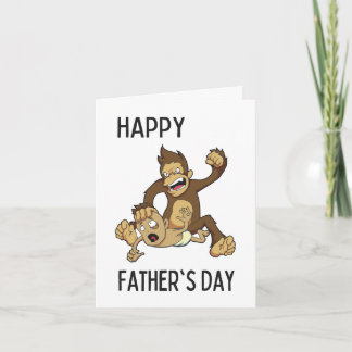 Singe animal de compagnie. Carte fête des pères pa