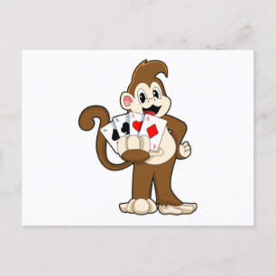 Singe au Poker avec cartes de Poker