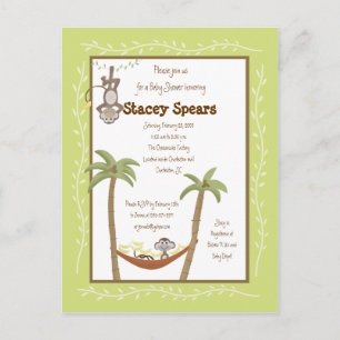 Singe autour de bébé douche Invitations