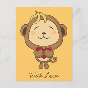 Singe avec amour Carte postale