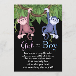 Singe bleu rose Genre Reveillez les Invitations de