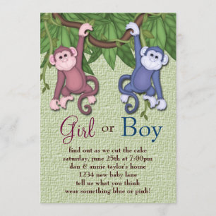 Singe bleu rose Genre Reveillez les Invitations de