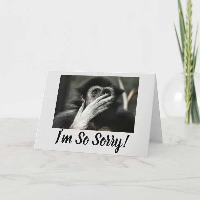 SINGE CHOQUÉ, CARTE DE SALUT SURPRISE (Devant)