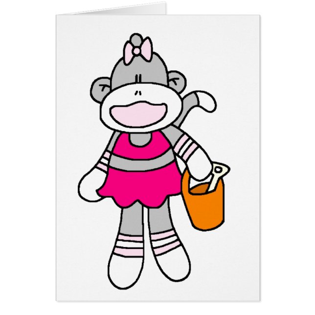 Singe de chaussette de fille à la plage (Devant)