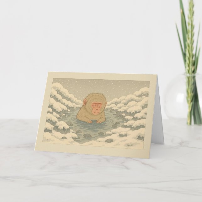 Singe des neiges - Carte de Noël (Devant)