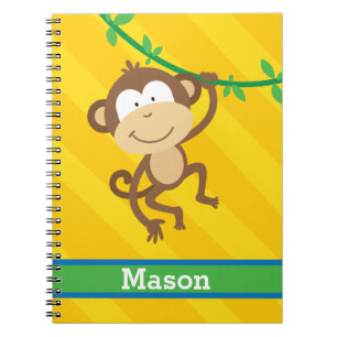 Singe drôle dans le carnet personnalisé par jungle