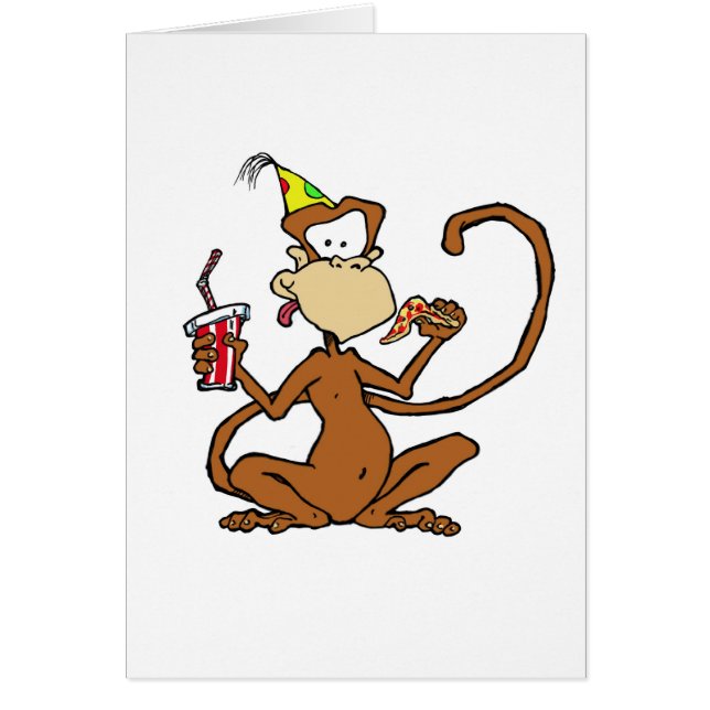Singe drôle de pizza de bande dessinée (Devant)