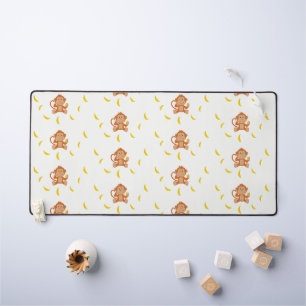 Singe et bananes blanc motif