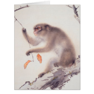 Singe Japonais Peinture Chinoise Zodiac Big Card
