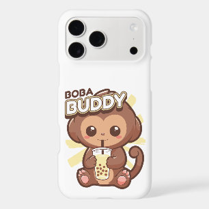 SINGE MIGNON BUVANT DU THÉ BOBA