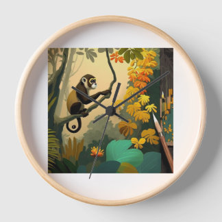 singe qui regarde quelque part. horloges