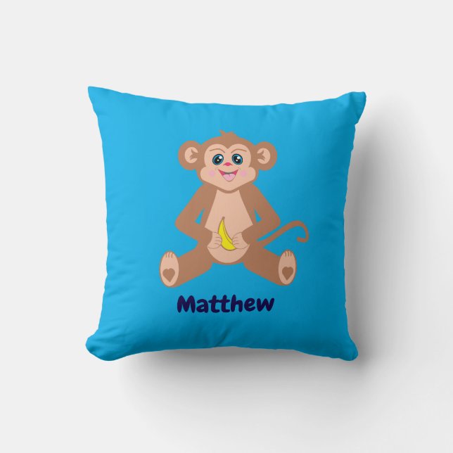 Singe sur un coussin bleu azur (Recto)