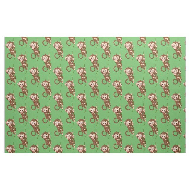 Singe sur un tissu de design viticole (Fat Quarter)