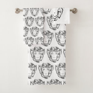 Singe tribal noir et blanc