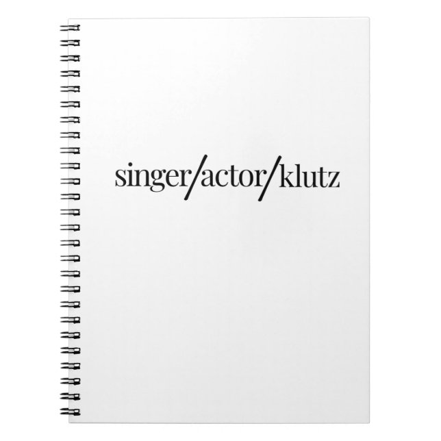 Singer Actor Klutz Notebook (Front)
