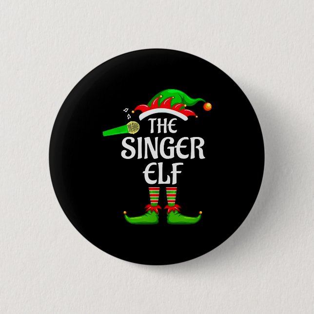 Singer Elf Matching Family Group Christmas Party P 2 Inch Round Button (Front)