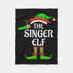 Singer Elf Matching Family Group Christmas Party P Fleece Blanket