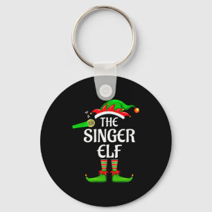 Singer Elf Matching Family Group Christmas Party P Keychain