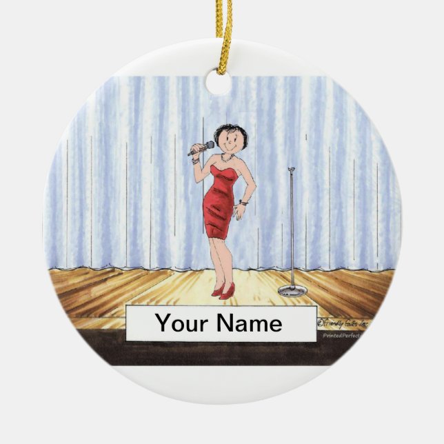 Singer - Female Ceramic Ornament (Front)