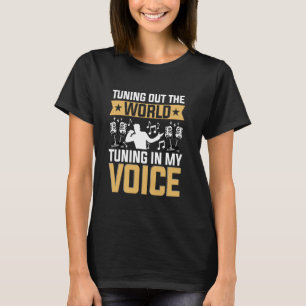 Singer Microphone Music Notes Musician Singing Voc T-Shirt