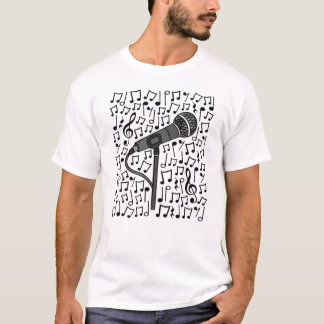 Singer Microphone Musical Notes Singing Teacher T-Shirt