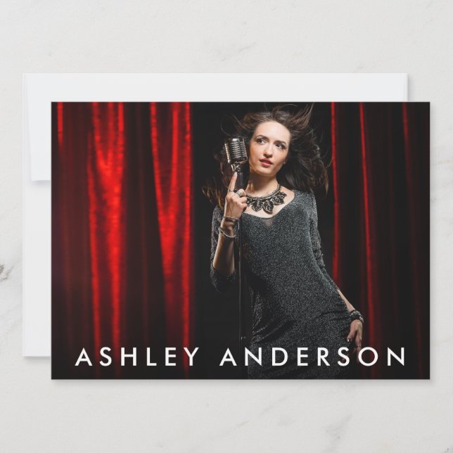 Singer Musician Full Photo Promo Card - Back Text (Front)