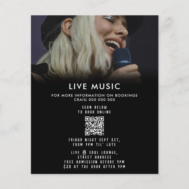 Singer Musician Music Photo Promotional Event Flyer (Front)