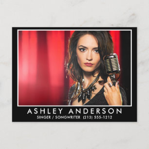 Singer Musician Photo White Frame Postcard