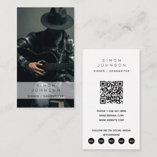 Singer Musician Songwriter Photography QR Code   Business Card