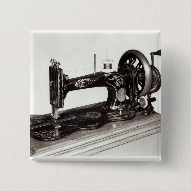 Singer 'New Family' sewing machine, 1865 2 Inch Square Button (Front)