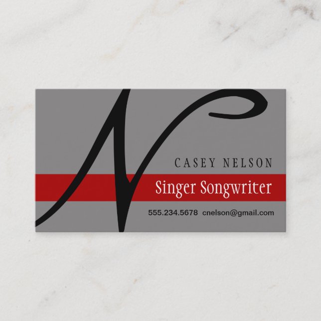 Singer Songwriter Business Card (Front)