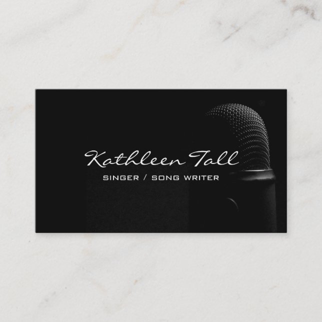 Singer, Vocalist, Solo, Performance Song Writer Business Card (Front)