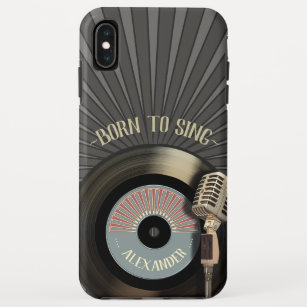 Singers Retro Microphone and Vinyl 45 Case-Mate iPhone Case