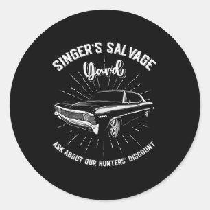 Singers Salvage Yard Hunters Funny Spn  Classic Round Sticker