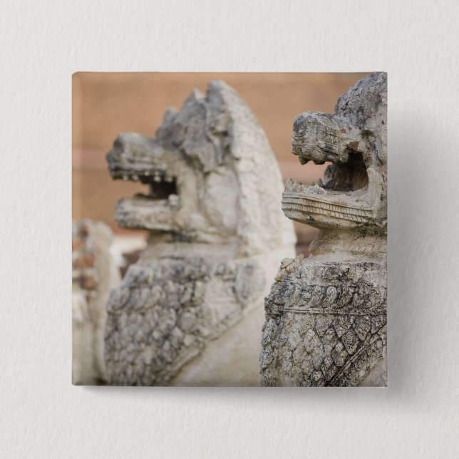 Singhat Wat Thammikarat 2 Inch Square Button (Front)