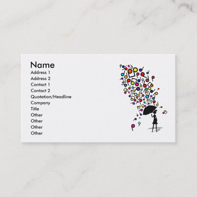 Singin' in the Rain Business Card (Front)