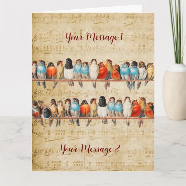 Singing and Chirping (personalized)   Card (Front)