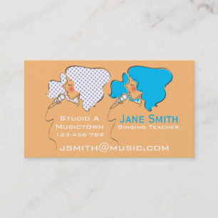 Singing and Vocal coach Music Teacher freelance Business Card