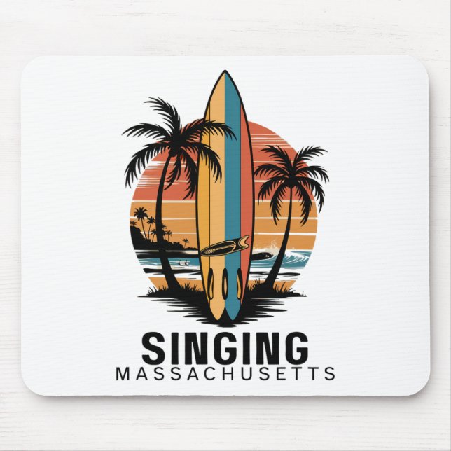 Singing Beach Machusetts Surfing Surfer  Mouse Pad (Front)