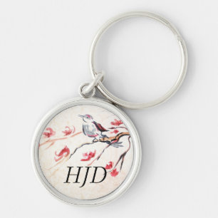 Singing Bird Background Keychain
