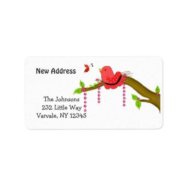 Singing Bird New Address Label (Front)