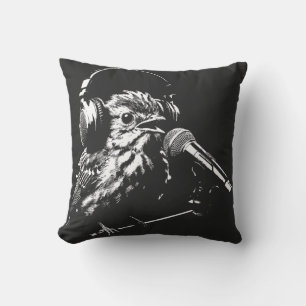 Singing Bird Throw Pillow