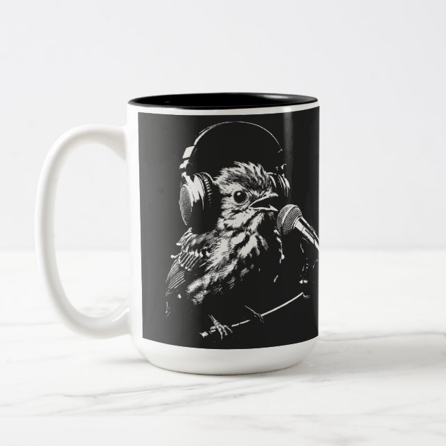 Singing Bird Two-Tone Coffee Mug (Left)
