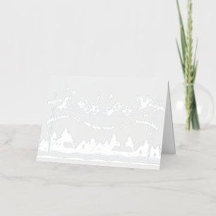 Singing Birds Christmas  Foil Greeting Card